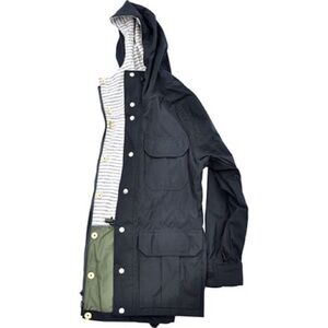 Pierrepont Hicks Jacket Unisex Track Parka Longline Cotton Nylon Black S EUC